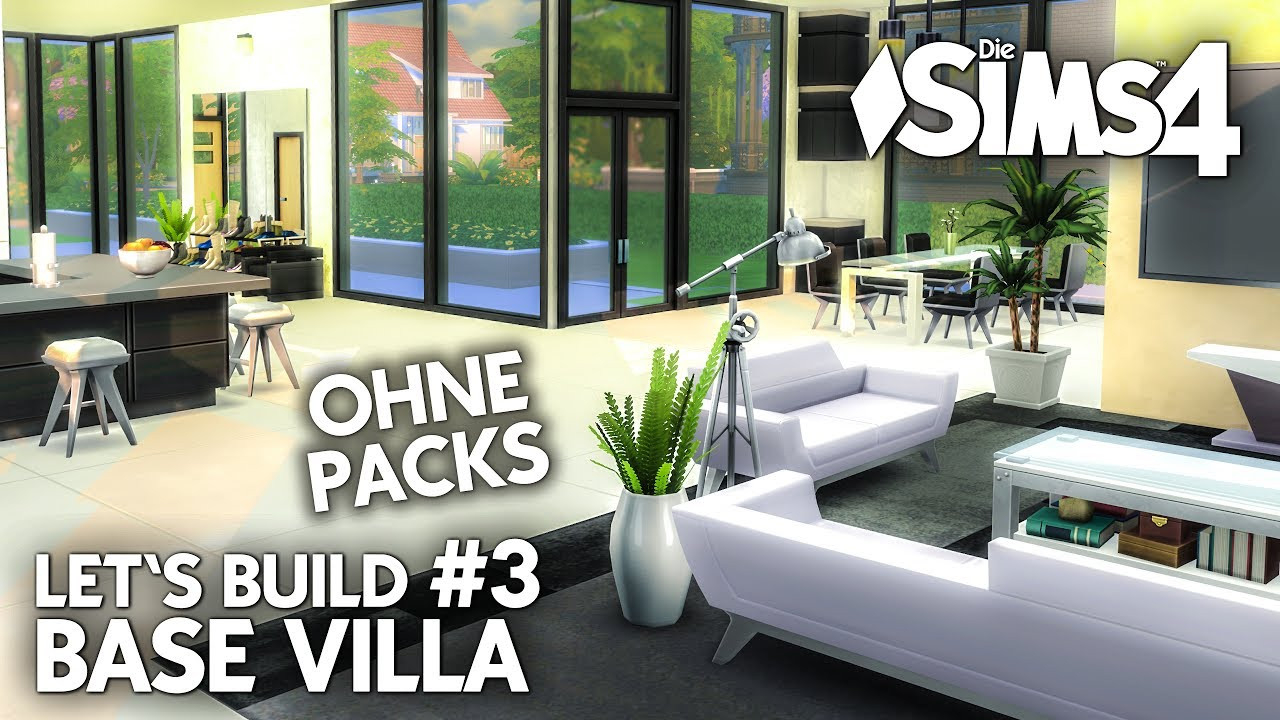 Die Sims 4 Haus Bauen Ohne Packs | Base Villa #3: Erdgeschoss (Deutsch) inside Sims 4 Wohnzimmer Ideen
